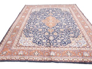 Semi Antique Purple-navy Floral 10X13 Sarouk Persian Rug
