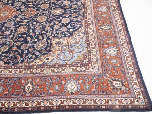 Semi Antique Purple-navy Floral 10X13 Sarouk Persian Rug