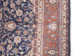 Semi Antique Purple-navy Floral 10X13 Sarouk Persian Rug