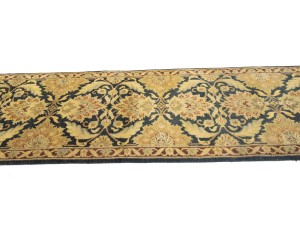 Dark Gray Floral Classic 3X12 Agra Jaipur Oriental Runner Rug
