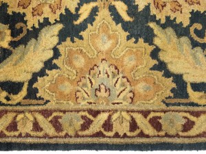 Dark Gray Floral Classic 3X12 Agra Jaipur Oriental Runner Rug