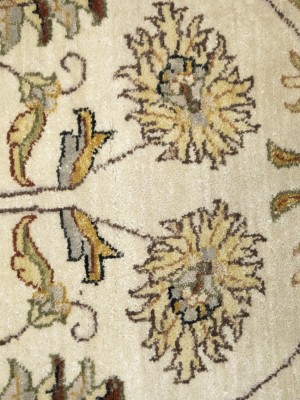 Cream Floral Classic 3X10 Agra Jaipur Oriental Runner Rug