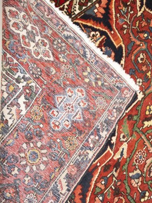 Vintage Red Floral 10X15 Bakhtiari Persian Rug