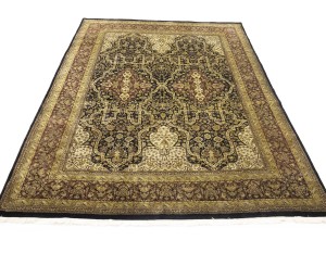 Black Floral Classic 8'7X11'9 Agra Jaipur Oriental Rug