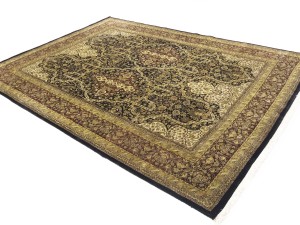 Black Floral Classic 8'7X11'9 Agra Jaipur Oriental Rug