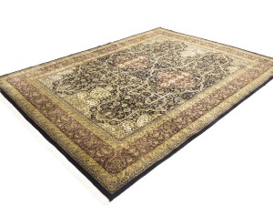 Black Floral Classic 8'7X11'9 Agra Jaipur Oriental Rug