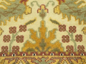 Beige Floral 2'6 x 3'11 Oushak Chobi Oriental Rug