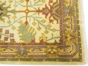Beige Floral 2'6 x 3'11 Oushak Chobi Oriental Rug
