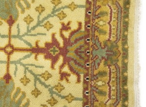 Beige Floral 2'6 x 3'11 Oushak Chobi Oriental Rug