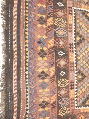 Multicolored Geometric Reversible 8'6X13 Kilim Oriental Rug