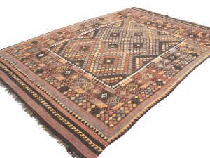 Multicolored Geometric Reversible 8'6X13 Kilim Oriental Rug