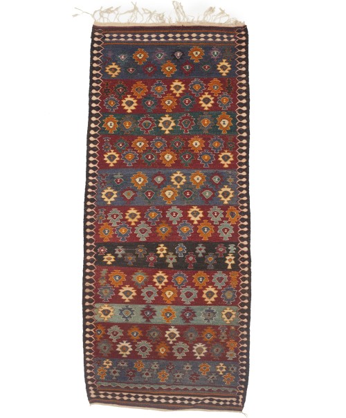 Multicolored Geometric Reversible 4'7X10'8 Kilim Oriental Rug