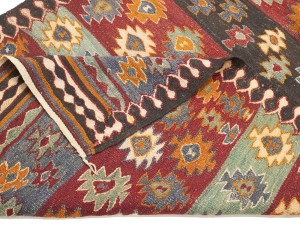 Multicolored Geometric Reversible 4'7X10'8 Kilim Oriental Rug