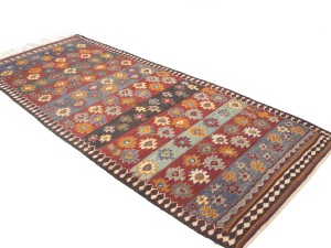 Multicolored Geometric Reversible 4'7X10'8 Kilim Oriental Rug