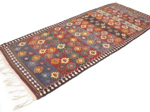 Multicolored Geometric Reversible 4'7X10'8 Kilim Oriental Rug