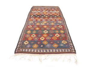 Multicolored Geometric Reversible 4'7X10'8 Kilim Oriental Rug