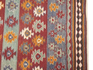 Multicolored Geometric Reversible 4'7X10'8 Kilim Oriental Rug