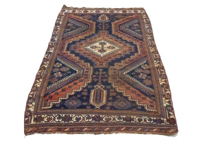 Semi Antique Dark Purple-navy Tribal 4x6 Shiraz Persian Rug
