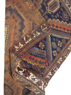 Semi Antique Dark Purple-navy Tribal 4x6 Shiraz Persian Rug