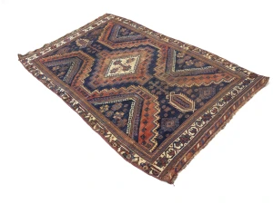 Semi Antique Dark Purple-navy Tribal 4x6 Shiraz Persian Rug