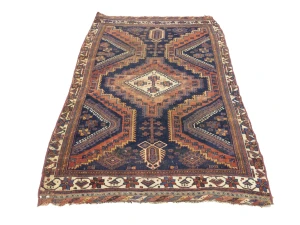 Semi Antique Dark Purple-navy Tribal 4x6 Shiraz Persian Rug