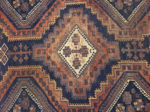 Semi Antique Dark Purple-navy Tribal 4x6 Shiraz Persian Rug