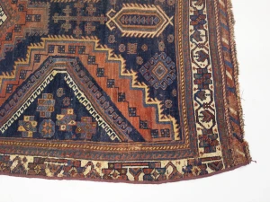 Semi Antique Dark Purple-navy Tribal 4x6 Shiraz Persian Rug