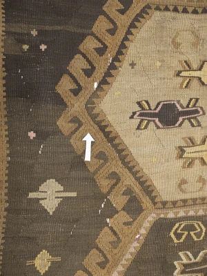 Dark Brown Vintage Tribal 4'8 x 12'4 Kelim Runner Rug
