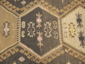 Dark Brown Vintage Tribal 4'8 x 12'4 Kelim Runner Rug