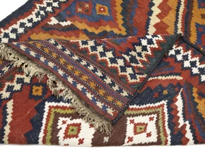 Red Vintage Tribal 4'3 x 12'5 Kelim Runner Rug