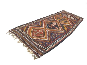 Red Vintage Tribal 4'3 x 12'5 Kelim Runner Rug