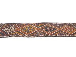 Red Vintage Tribal 4'3 x 12'5 Kelim Runner Rug
