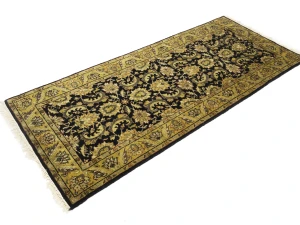 Black Floral Classic 3X8 Agra Jaipur Oriental Runner Rug