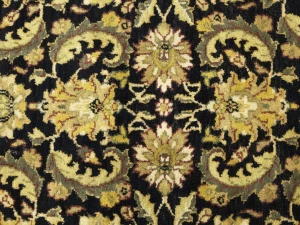 Black Floral Classic 3X8 Agra Jaipur Oriental Runner Rug