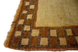 Vintage Tribal Beige 3'6X5'3 Gabbeh Lori Persian Rug