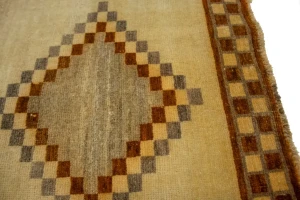Vintage Tribal Beige 3'6X5'3 Gabbeh Lori Persian Rug