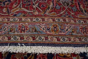 Vintage Purple-navy Traditional 10X15 Kashan Persian Rug