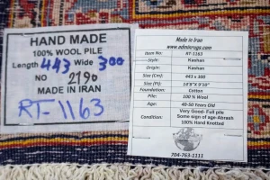 Vintage Purple-navy Traditional 10X15 Kashan Persian Rug