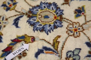 Semi Antique Beige Traditional 8X12 Kashan Persian Rug