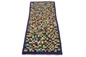 Semi Antique Multicolored 3'6X8 Gabbeh Persian Rug