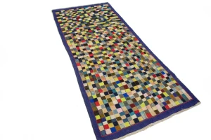 Semi Antique Multicolored 3'6X8 Gabbeh Persian Rug