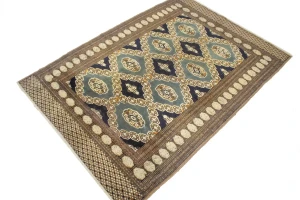 Antique Tribal Gray & Brown 4X6 Turkoman Persian Rug