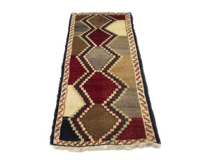 Vintage Multicolored Tribal Geometric 2X5 Gabbeh Persian Rug