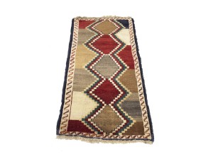Vintage Multicolored Tribal Geometric 2X5 Gabbeh Persian Rug