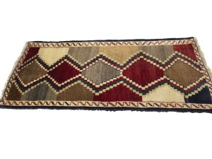 Vintage Multicolored Tribal Geometric 2X5 Gabbeh Persian Rug