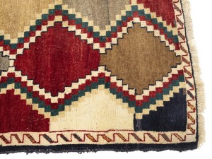 Vintage Multicolored Tribal Geometric 2X5 Gabbeh Persian Rug