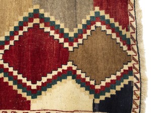 Vintage Multicolored Tribal Geometric 2X5 Gabbeh Persian Rug
