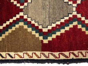 Vintage Multicolored Tribal Geometric 2X5 Gabbeh Persian Rug