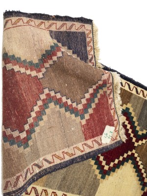 Vintage Multicolored Tribal Geometric 2X5 Gabbeh Persian Rug