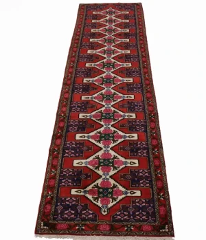 Vintage Red Floral 3X13 Bidjar Sanneh Persian Runner Rug